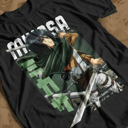 Attack On Titan Anime T-shirt & Sweatshirt, Mikasa Ackerman Sword Graphic Tee, Vintage Oversized Unisex Streetwear, Manga Gift For Men Women