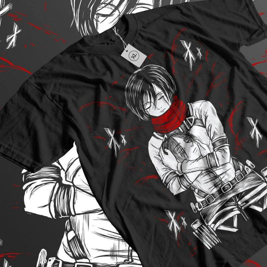 Attack On Titan Anime T-shirt & Sweatshirt, Mikasa And Eren Head Graphic Tee, Vintage Oversized Unisex Streetwear, Manga Gift For Men Women