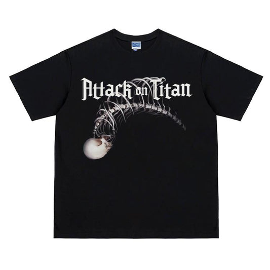 Attack on Titan "Female Titan" Vintage Oversized Tee Anime T-shirt 100% Cotton Original Design Men's Top for Fans DTG Printing AOT