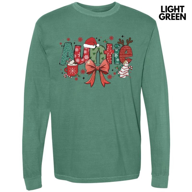 Auntie Jolly Theme Long Sleeve Comfort Colors T-Shirt 'NLB' Hoodie, Sweatshirt | InkThreadWorks.com