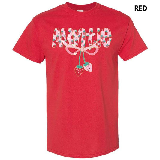 Auntie Strawberry Coquette Gildan Short Sleeve T-Shirt 'NLB' Hoodie, Sweatshirt | InkThreadWorks.com