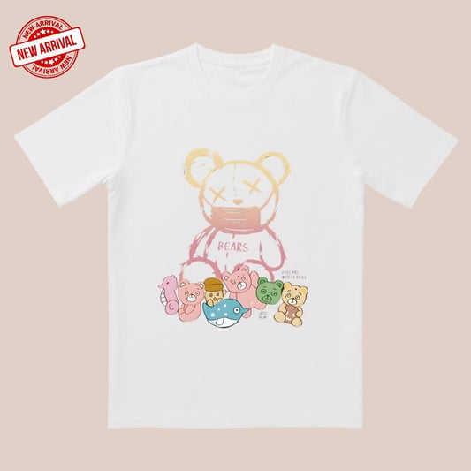 Autumn Cubs! 'Falling Bears' Cotton Tee |   3D Cut & Pastel Clash |   Outdoor Adventure Hoodie, Sweatshirt
