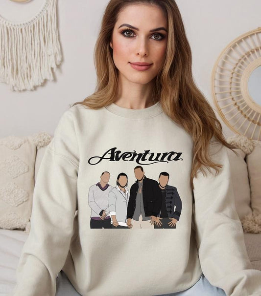 Aventura Tour Sweatshirt, Aventura Bachata Graphic Sweatshirt, Aventura Concert Group Sweatshirt, Romeo Santos Sweatshirt, Unisex Sweatshirt, Gifts For Family Friends, Long Sleeve Crewneck Shirt, Gifts For Birthday Fathers Day Christmas Anniversary