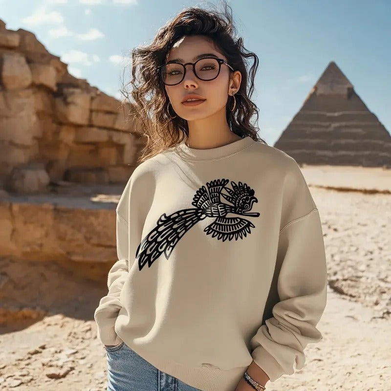 Aztec Quetzal Bird Mesoamerican Culture Unisex Sweatshirt Comfort Cotton