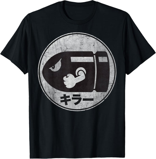 Bullet Bill Distressed Kanji Logo T-Shirt
