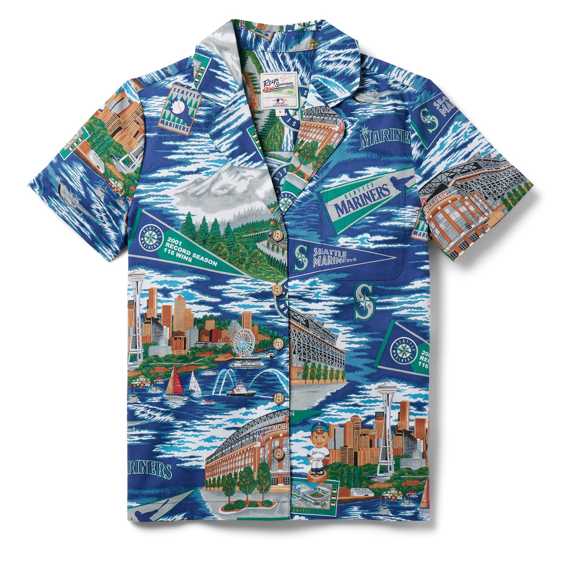 MLB® WOMEN'S SEATTLE MARINERS SCENIC CAMP SHIRT