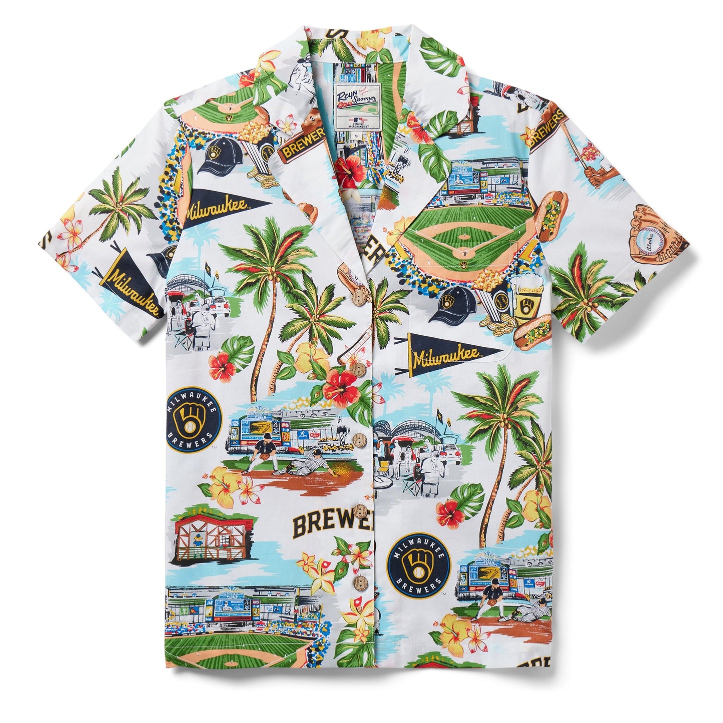 MLB® WOMEN'S MILWAUKEE BREWERS SCENIC CAMP SHIRT