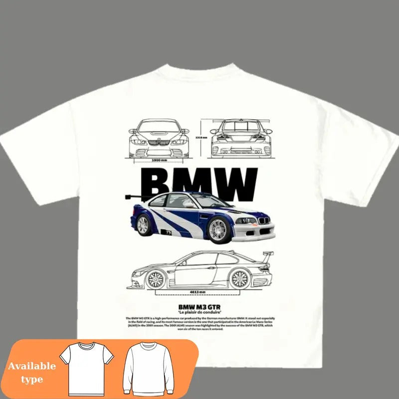 BMW M3 GTR Aesthetic Shirt, Vintage Car Tee, Unisex BMW Shirt, Car Enthusiast shirt, Classic BMW M3 Top