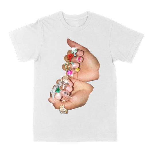 BOUNCE BACK Finger Graffiti Diamond Ring Printed Tee, Vintage Y2k Graphic Tee, Y2k Clothing, For Men & Women, Menswear Tops Crewneck Streetwear