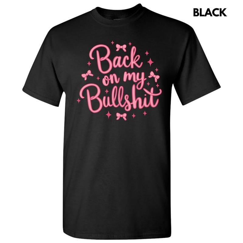 Back On My BS Coquette Gildan Short Sleeve T-Shirt 'NLB' Hoodie, Sweatshirt | InkThreadWorks.com