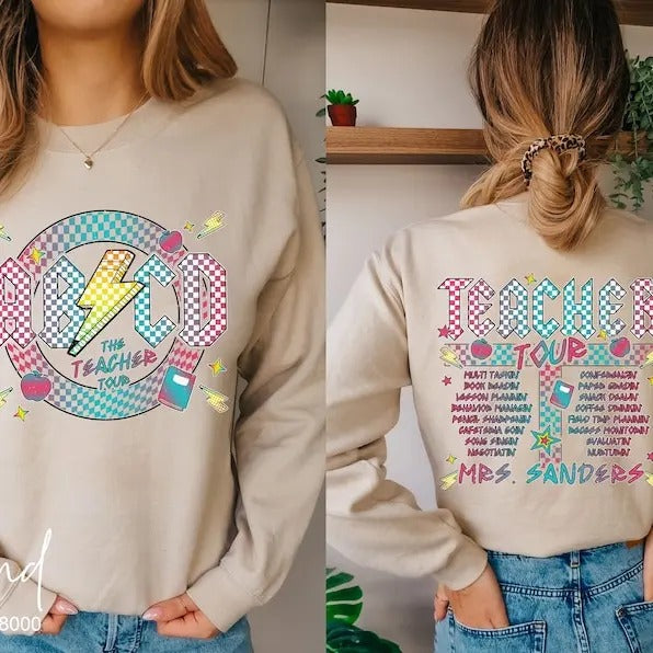 Back To School Tour Personalized ABCD Teacher T Shirt Hoodie Sweater, ABCD Teacher Tour Shirt for Kindergarten Teacher, Preschool Teacher First Day of Back to School Tee