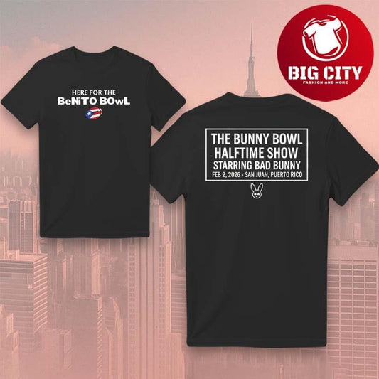 Bad Bunny Benito Bowl Halftime Show Fan Puerto Rico 2026 Two Sided Shirt