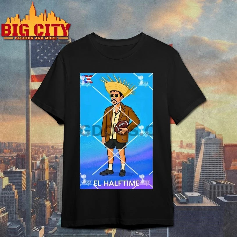 Bad Bunny El Halftime Playboy Loteria Style T-Shirt