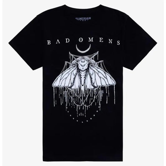 Bad Omens Moth Boyfriend Fit Girls T-Shirt Hoodie, Sweatshirt | InkThreadWorks.com