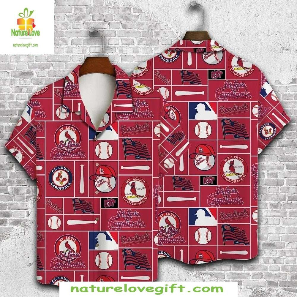 St Louis Cardinals Hawaiian Shirt Red Baseball Aloha Shirt MLB Fan Gear