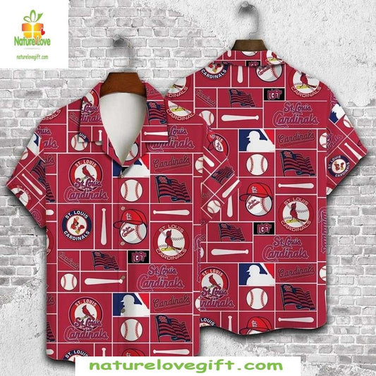 St Louis Cardinals Hawaiian Shirt Red Baseball Aloha Shirt MLB Fan Gear