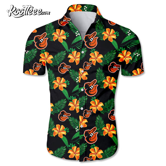 Baltimore Orioles Cute Flower Hawaiian Shirt