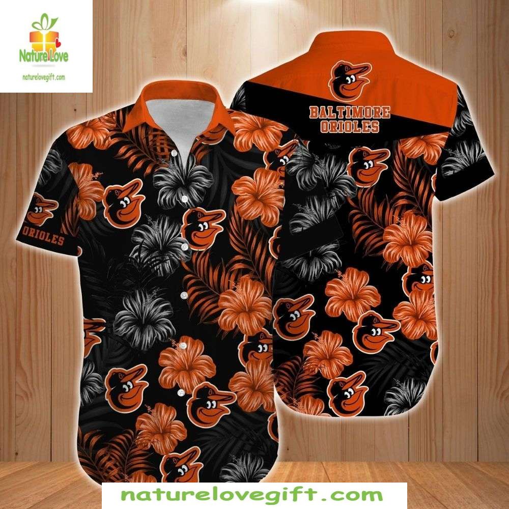Baltimore Orioles Hawaiian Shirt Floral Tropical MLB Baseball Apparel