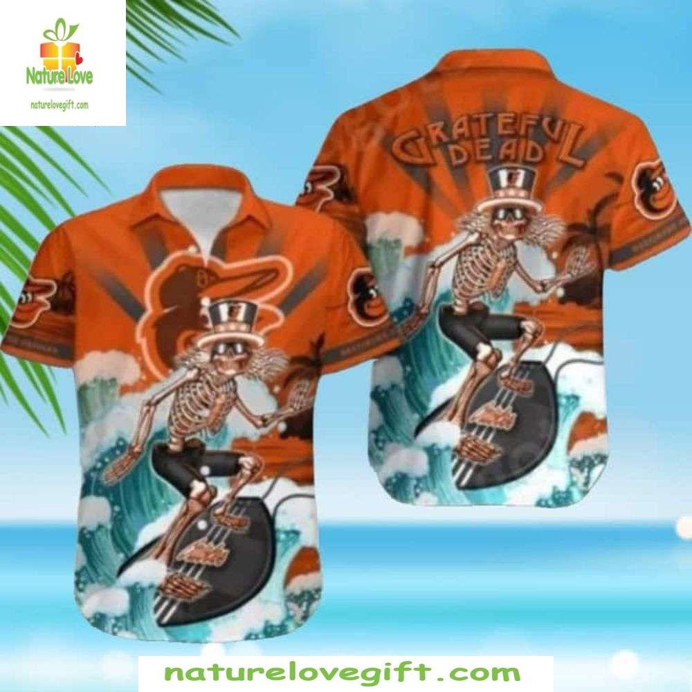 Baltimore Orioles Grateful Dead Hawaiian Shirt Stylish Baseball Apparel