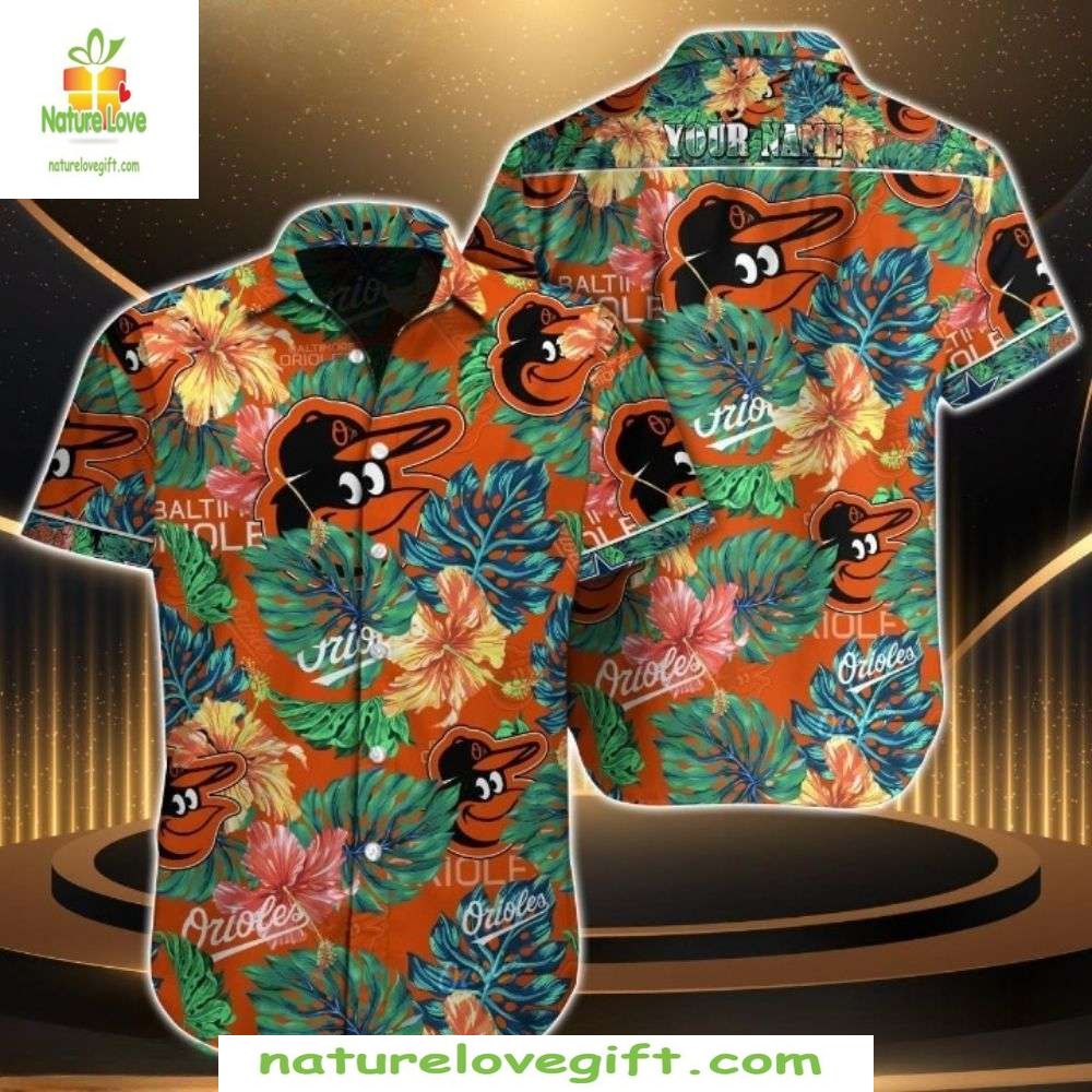 Baltimore Orioles Hawaiian Shirt MLB Tropical Baseball Apparel DJTOG4VS