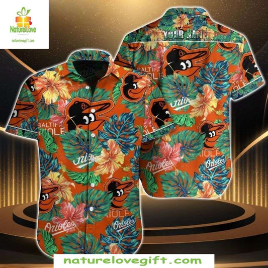 Baltimore Orioles Hawaiian Shirt MLB Tropical Baseball Apparel DJTOG4VS
