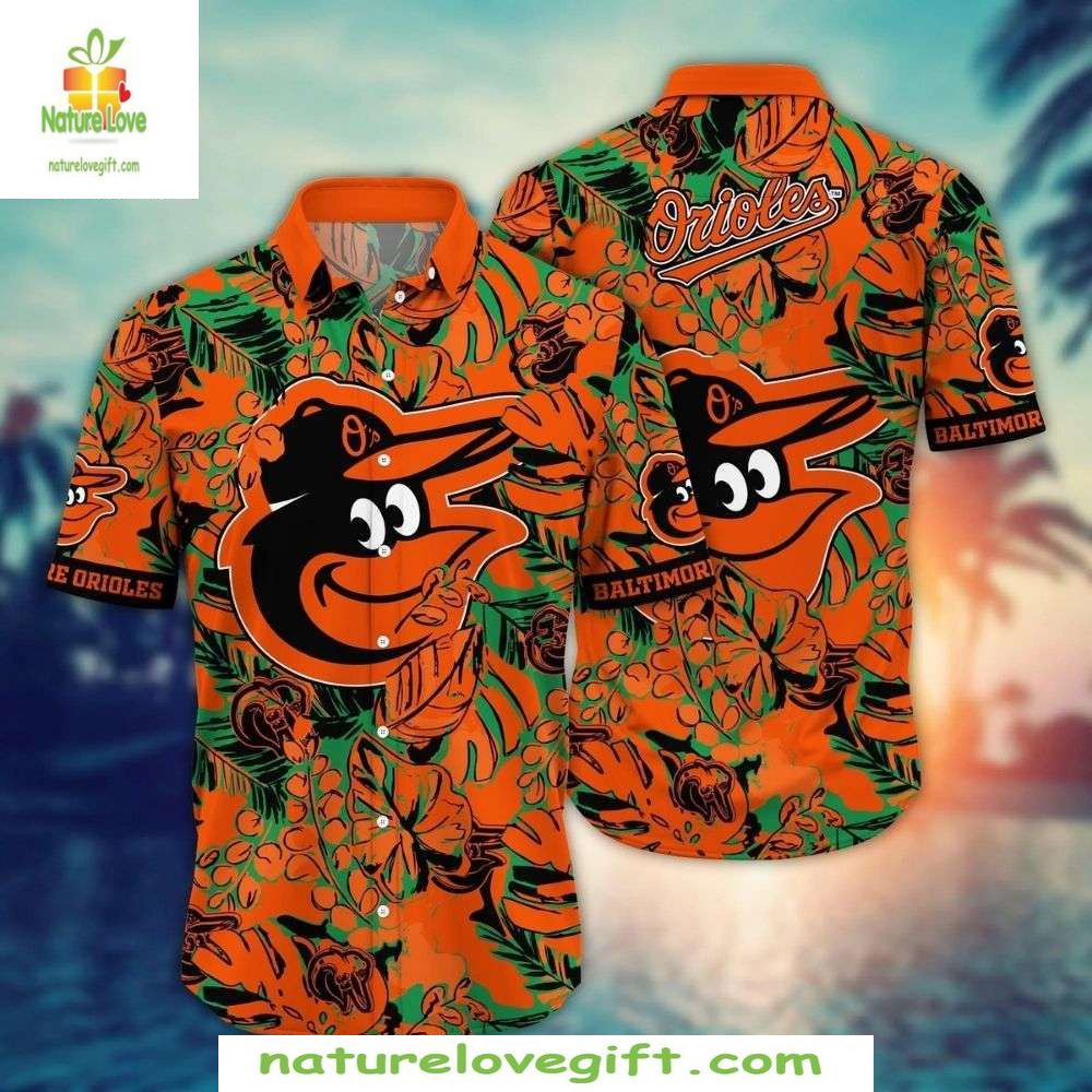 Baltimore Orioles Hawaiian Shirt MLB Baseball Floral Tropical Apparel