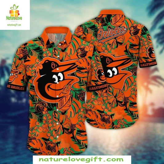 Baltimore Orioles Hawaiian Shirt MLB Baseball Floral Tropical Apparel