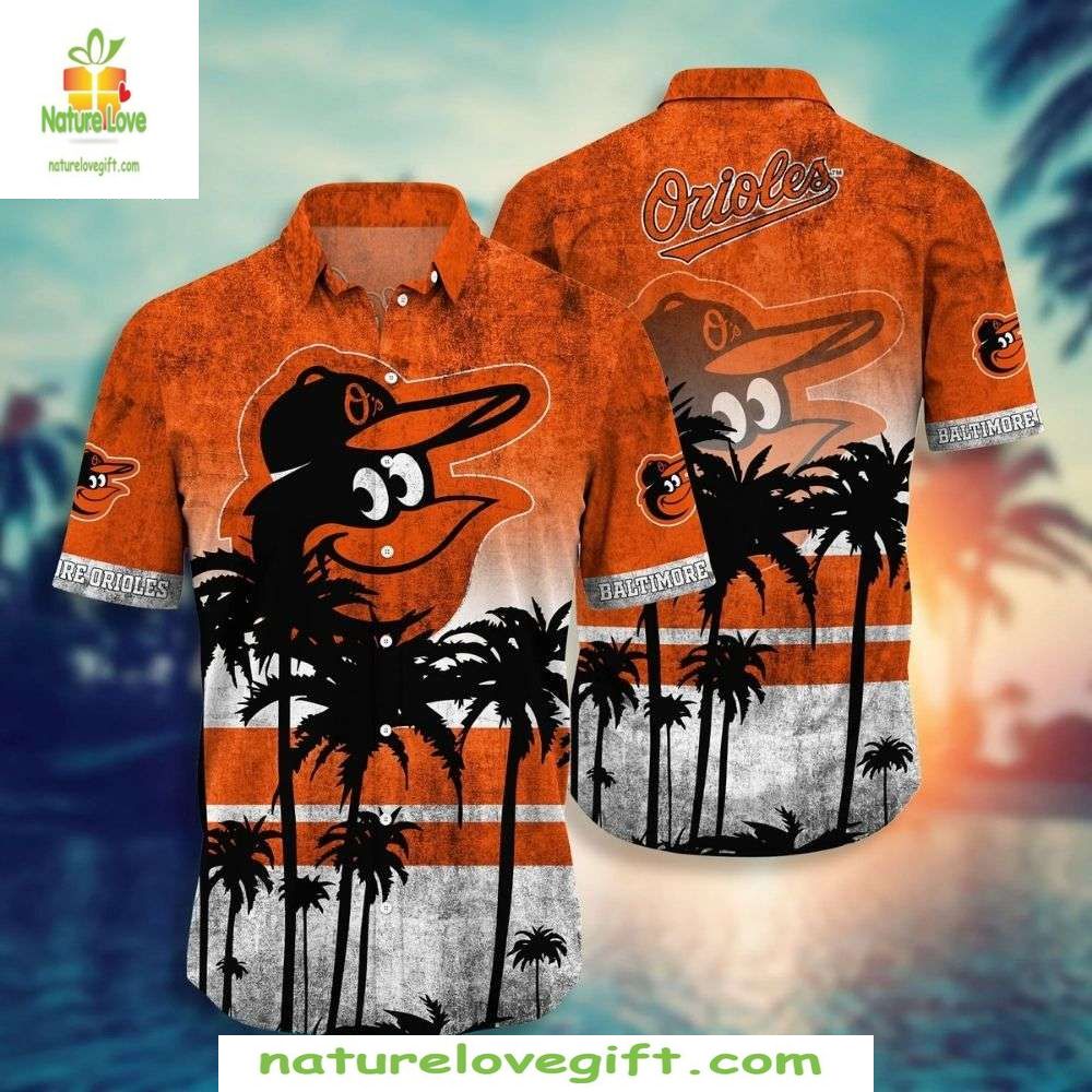 Baltimore Orioles MLB Hawaiian Shirt Tropical Midnight Palm Baseball Apparel