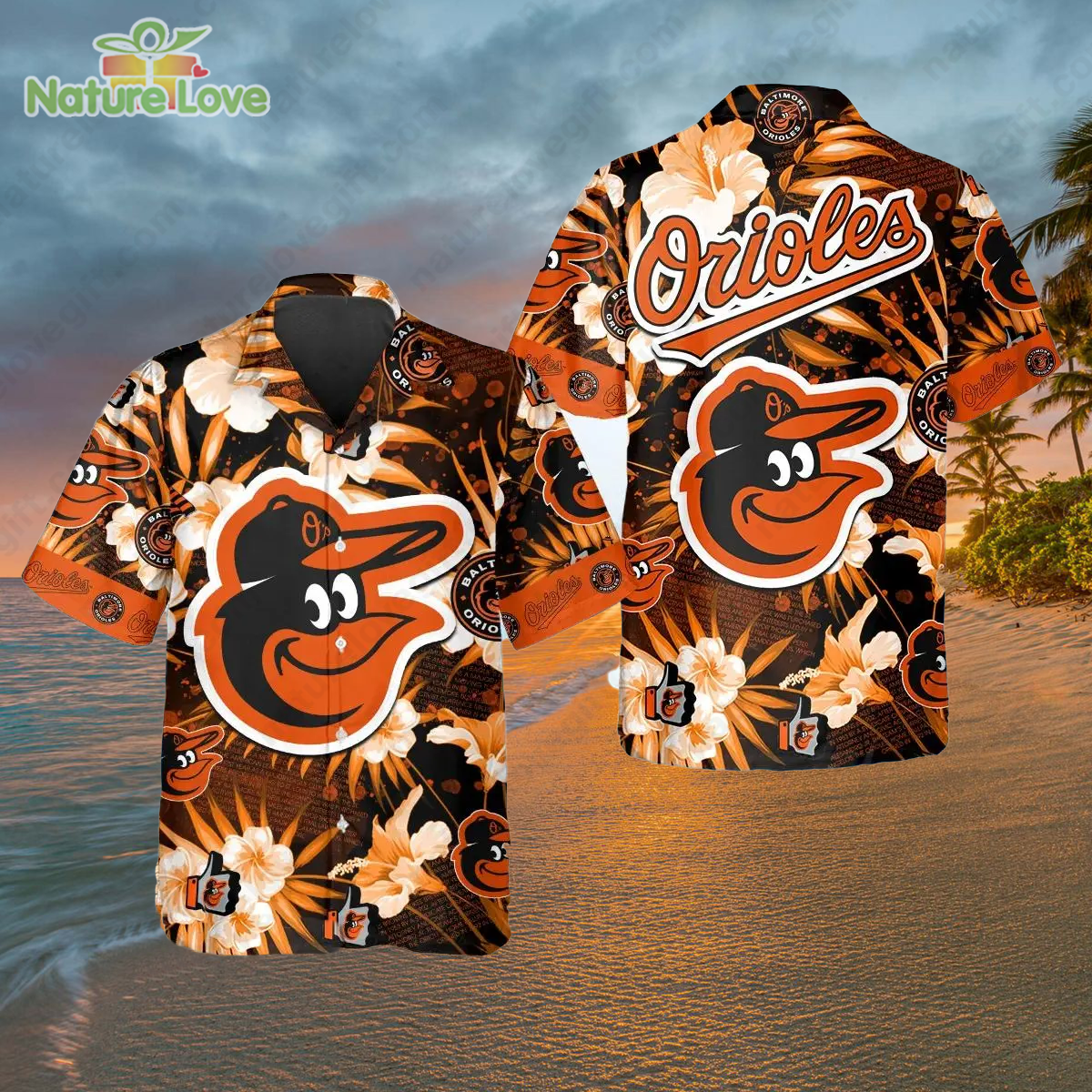 Baltimore Orioles Plumeria Flower MLB Hawaiian Shirt