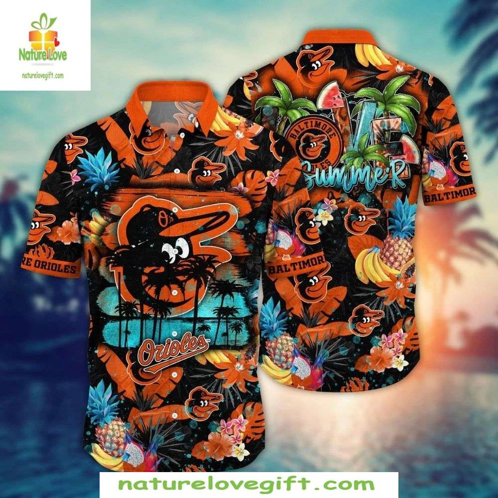 Baltimore Orioles MLB Hawaiian Shirt Aloha Summer Baseball Apparel
