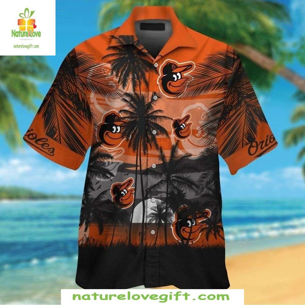 Baltimore Orioles Hawaiian Shirt MLB Baseball Beach Style Apparel