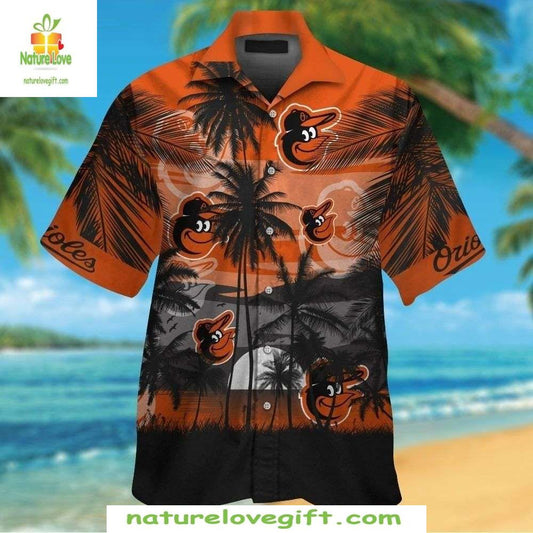 Baltimore Orioles Hawaiian Shirt MLB Baseball Beach Style Apparel