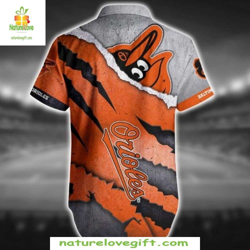 Baltimore Orioles Hawaiian Shirt MLB Baseball Aloha Shirt Torn Design