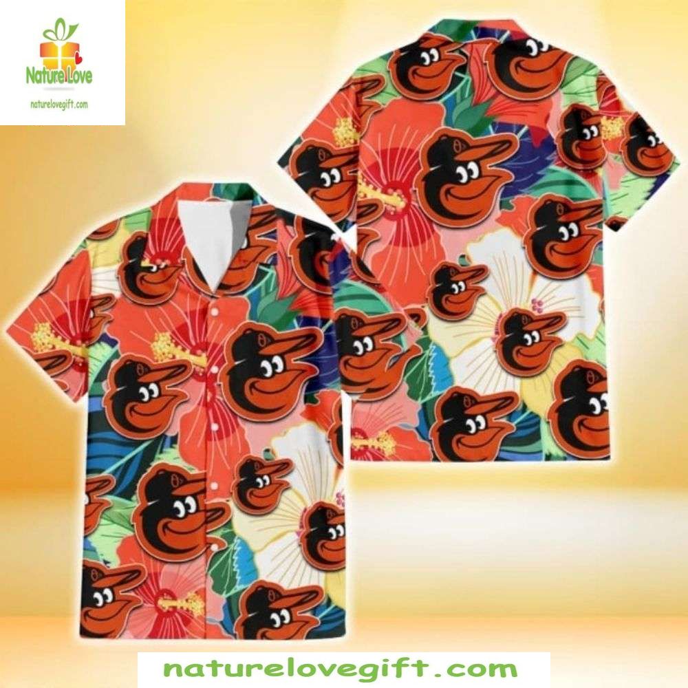 Baltimore Orioles Hawaiian Shirt Tropical Sunset MLB Baseball Apparel