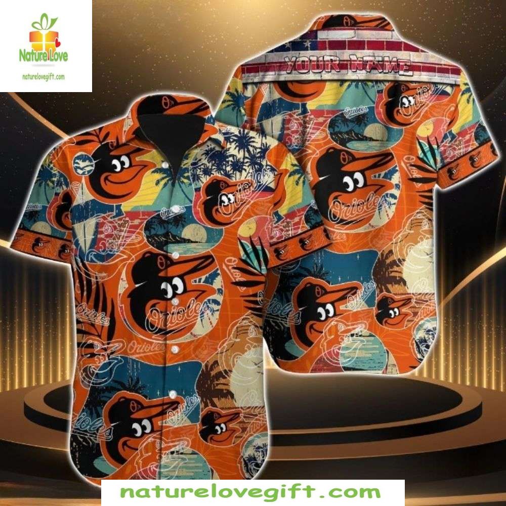 Baltimore Orioles Hawaiian Shirt MLB Tropical Surf Baseball Apparel