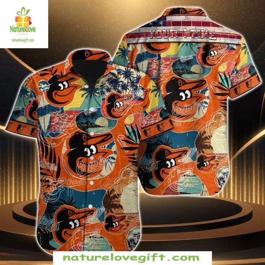 Baltimore Orioles Hawaiian Shirt MLB Tropical Surf Baseball Apparel