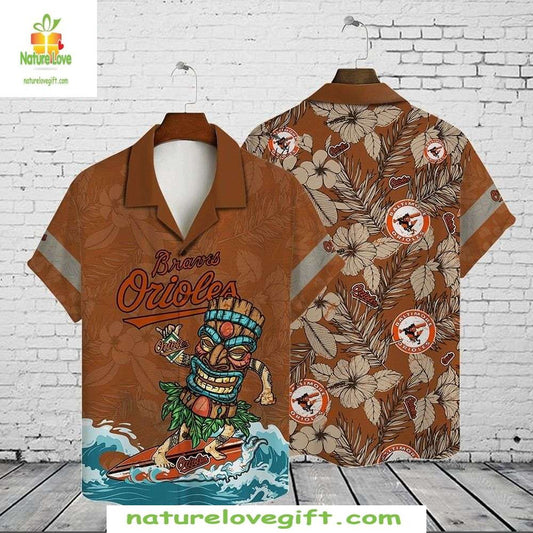 Baltimore Orioles Hawaiian Shirt MLB Baseball Tropical Surfing Tiki Apparel