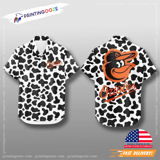 Baltimore Orioles Dairy Cow Motif Hawaiian Shirt