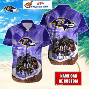 Baltimore Ravens Beachfront Player Custom Aloha Shirt