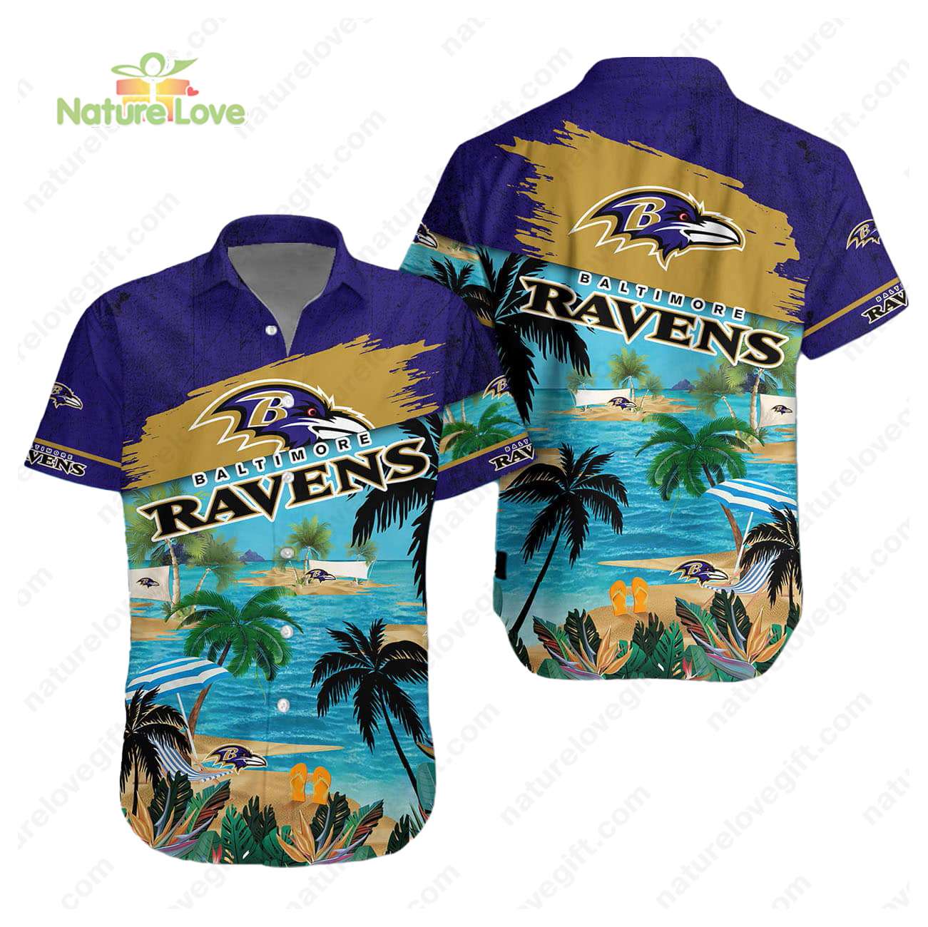 Baltimore Ravens Summer Beach Aloha Baltimore Ravens Hawaiian Shirt