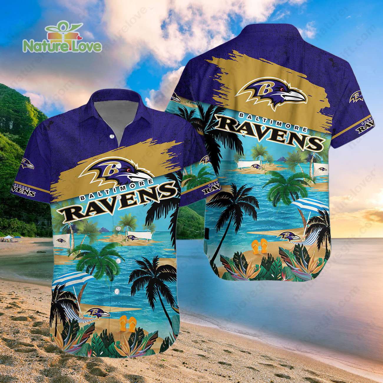 Baltimore Ravens Summer Beach Aloha Baltimore Ravens Hawaiian Shirt