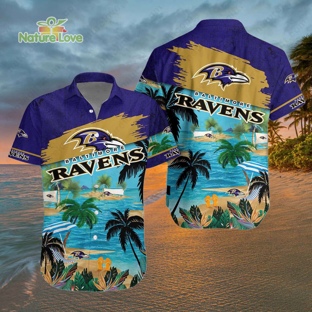 Baltimore Ravens Summer Beach Aloha Baltimore Ravens Hawaiian Shirt