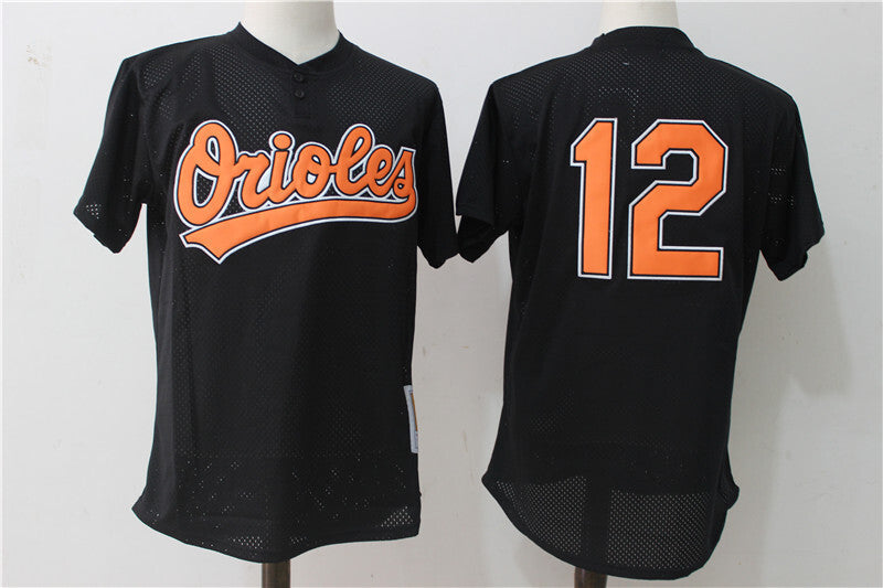 Baltimore Orioles #12 Roberto Alomar Mesh Throwback Style 2