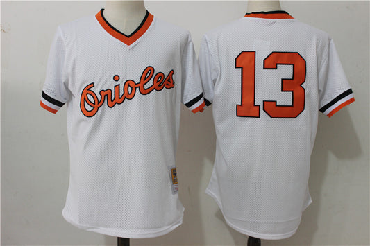 Baltimore Orioles #13 Manny Machado Mesh Throwback Style 1