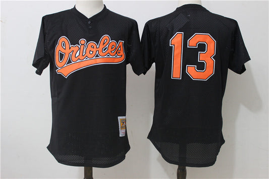 Baltimore Orioles #13 Manny Machado Mesh Throwback Style 2