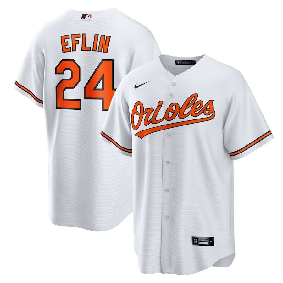 Baltimore Orioles #24 Zach Eflin Home Replica Jersey - White Style 2