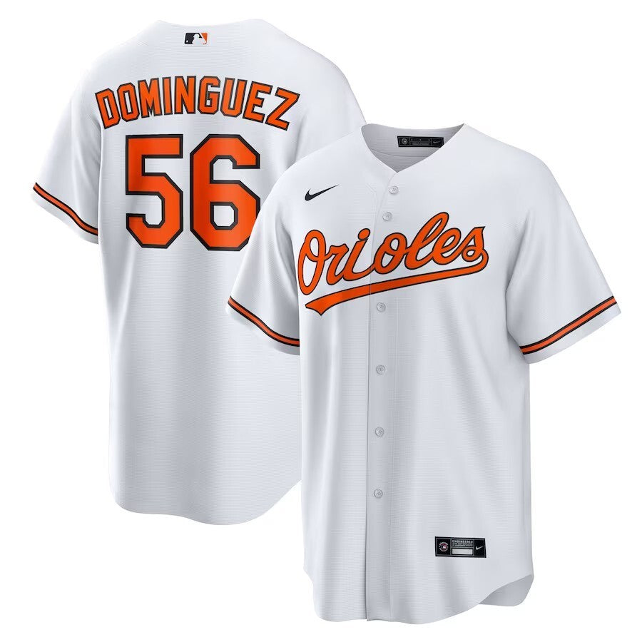 Baltimore Orioles #56 Seranthony Dominguez Home Replica Jersey - White Style 1