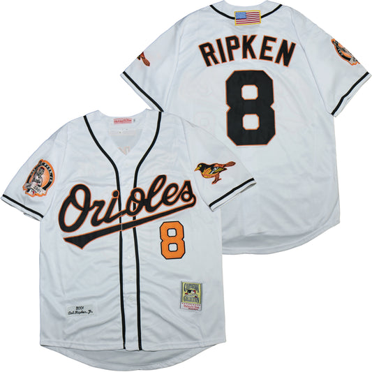 Baltimore Orioles #8 Cal Ripken Orioles 8 White 2001 Retro