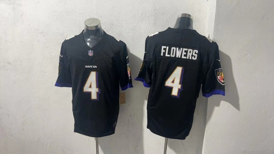 Baltimore Ravens #4 Zay Flowers Style 2