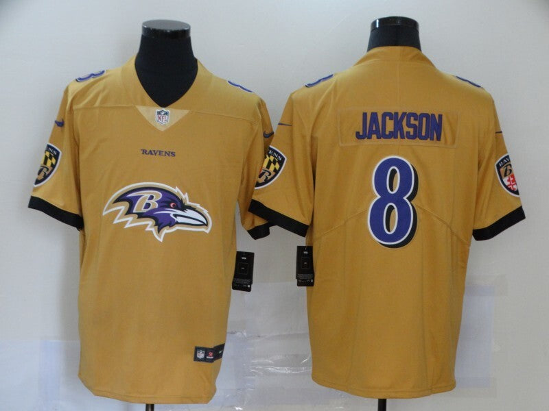 Baltimore Ravens #8 Lamar Jackson Big Logo 092